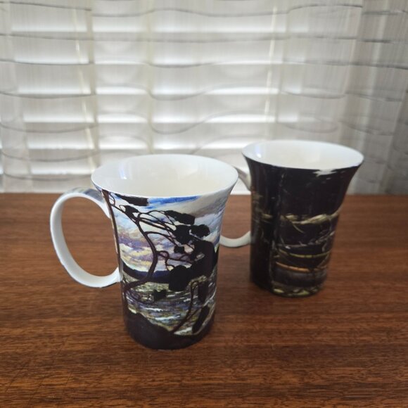 VTG McIntosh Tom Thomson Mugs Set of 2, Fine Bone China The Canoe and West Wind - Picture 4 of 9